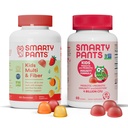SmartyPants Kids Multivitamin סיבים תוספת חניכיים Probiotic Immunity Bundle: אומגה 3 שמן דגים (EPA / DHA), ויטמין D3, C, ויטמין B12, B6, Digestive & Immune Support (30 יום אספקה)