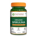 Pure Nutrition אורגני Spirulina 2400 מ"ג לשרת | 180 טבליות Veg | אבקת Spirulina אורגני Tablet | תמיכה עור בריא & Boost Immunity