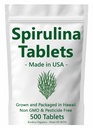 טבליות Spirulina - Made in USA - 500 טבליות - Grown בהוואי - Non GMO & Pesticide חינם