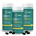 Iwi אומגה 3 Essential, 90 Softgels (90 המשרתים), אלגה אומגה 3 המבוססת על צמחים עם EPA + DHA, Brain, Heart & Immune Support Dietary, קריל & Fish שמן אלטרנטיבי, No Fishy Aftertaste