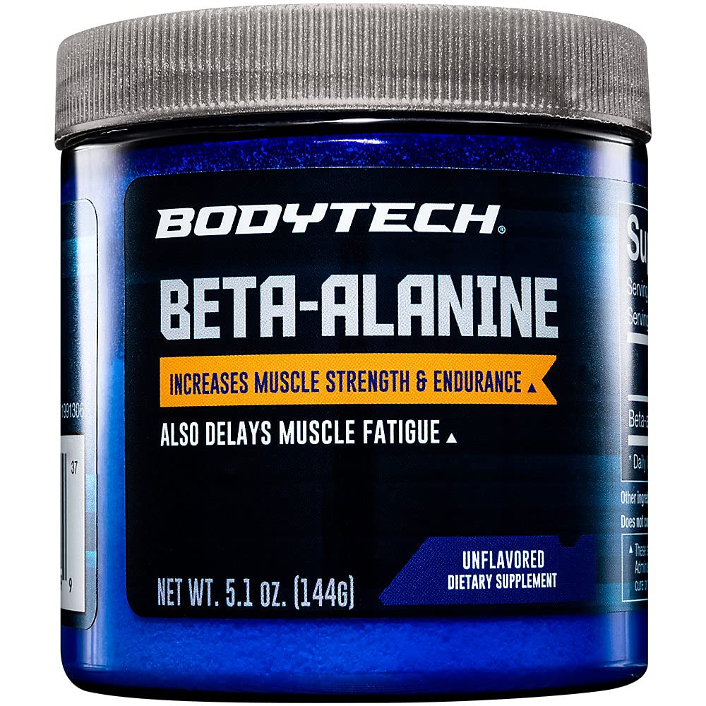 אבקת BodyTech Beta-Alanine - תומכת בשרירים אנדורנס, ביצועים ועבודה - Unflavored (5.1 oz, 90 משרתים)