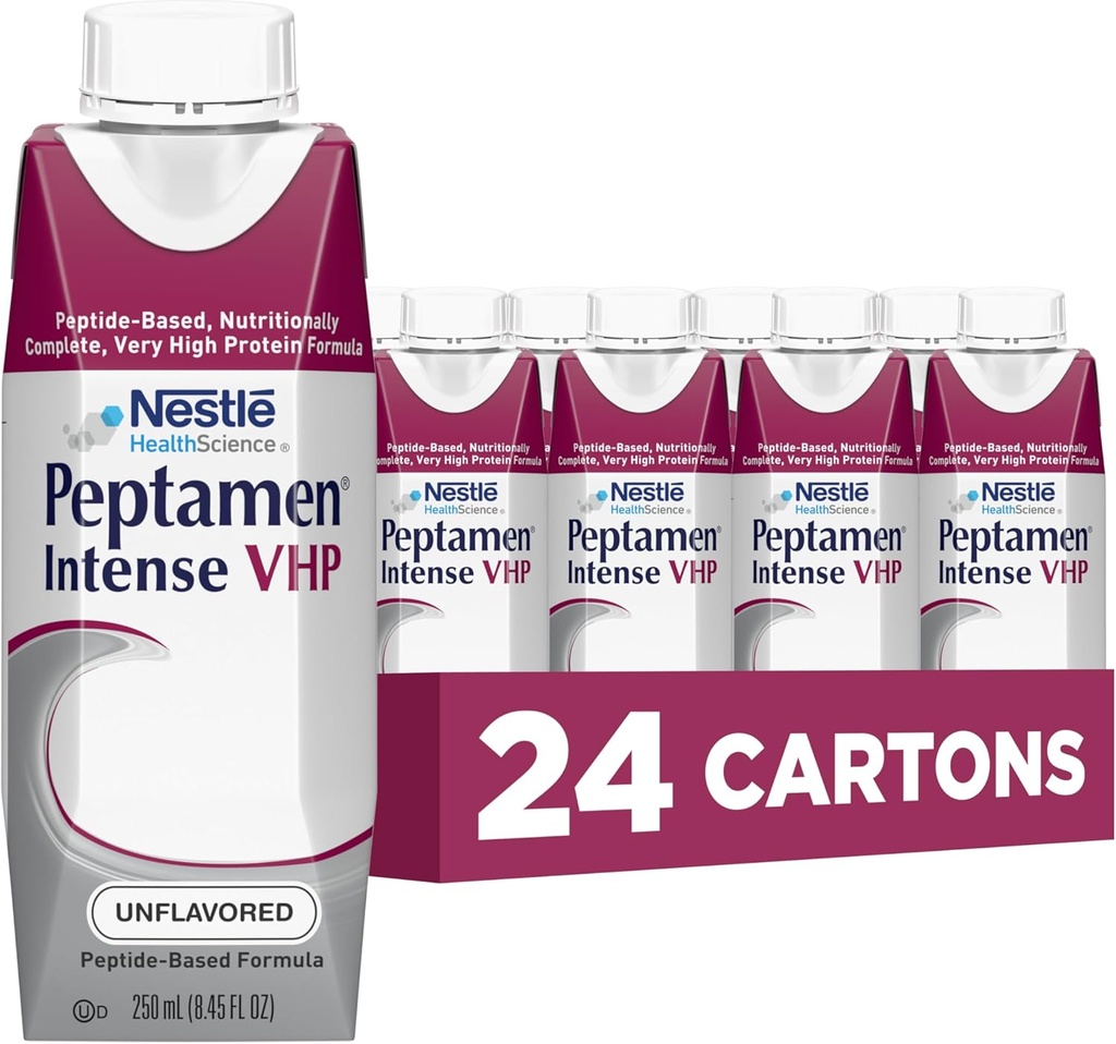 Nestle Peptamen Intense VHP Tube להאכיל פורמולה Unflavored 250 mL Carton 24 Ctt tcarton