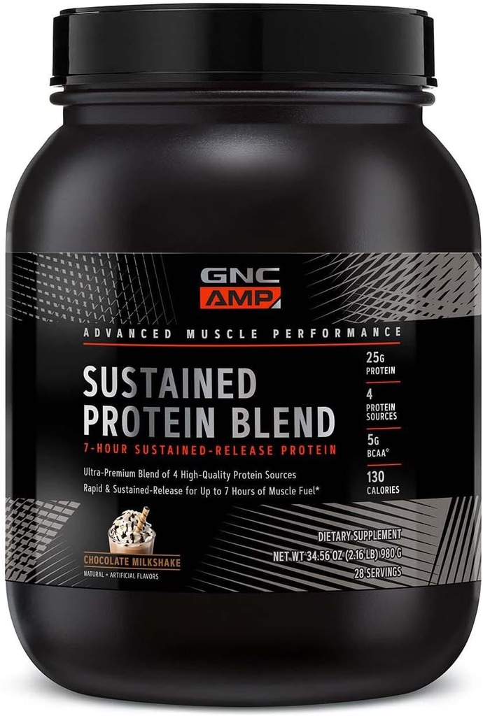 GNC AMP Sustained חלבונים תערובת - חלב שוקולד (28 משרתים)