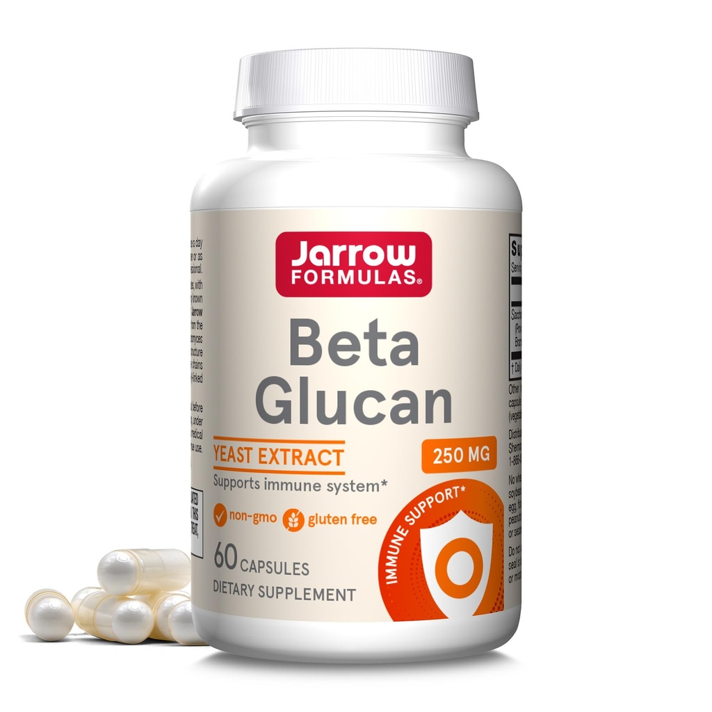 Jarrow Formulas Beta Glucan 250 מ"ג - 60 קפסולות - תמיכה בתפקוד החיסון - High-Purity Extract - הכנת פטנטים - 60 משרתים