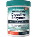 NewRhythm Digestive Enzymes 490 מ"ג, עם Probiotics & Prebiotic, Plant Based, 7 Key Enzymes, Digestion, Acent Absorption, Protease Amylase & Lipase, 120 קפסולות טבעוניות