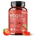 NATURE TARGET CoQ10 Gummies 200 מ"ג - High Absorption Coenzyme Q10 תוספי לב, אנרגיה ואנטי-חמצן עם PQQQ, Zinc & Ashwagandha, Strawberry Flavor, 90 הרוזן ספירה
