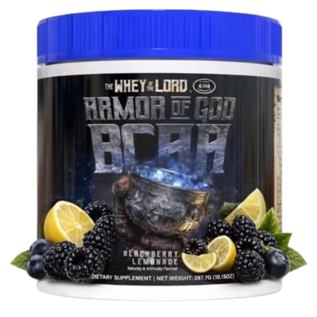 Armor of God BCAA Amino Acid Recovery תוסף, תיקון שרירים, סיום, הידרציה, תמיכה בעבודה (BlackBerry Lemonade)