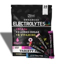 Zeal Naturals Enhanced Electrolyte אבקת Stick Packs (Variety Pack - 20 Packets) סוכר חינם + BCAA B-Vitamins & Pink ההימלאיה מלח - Keto Electrolytes, אבקת הידרה