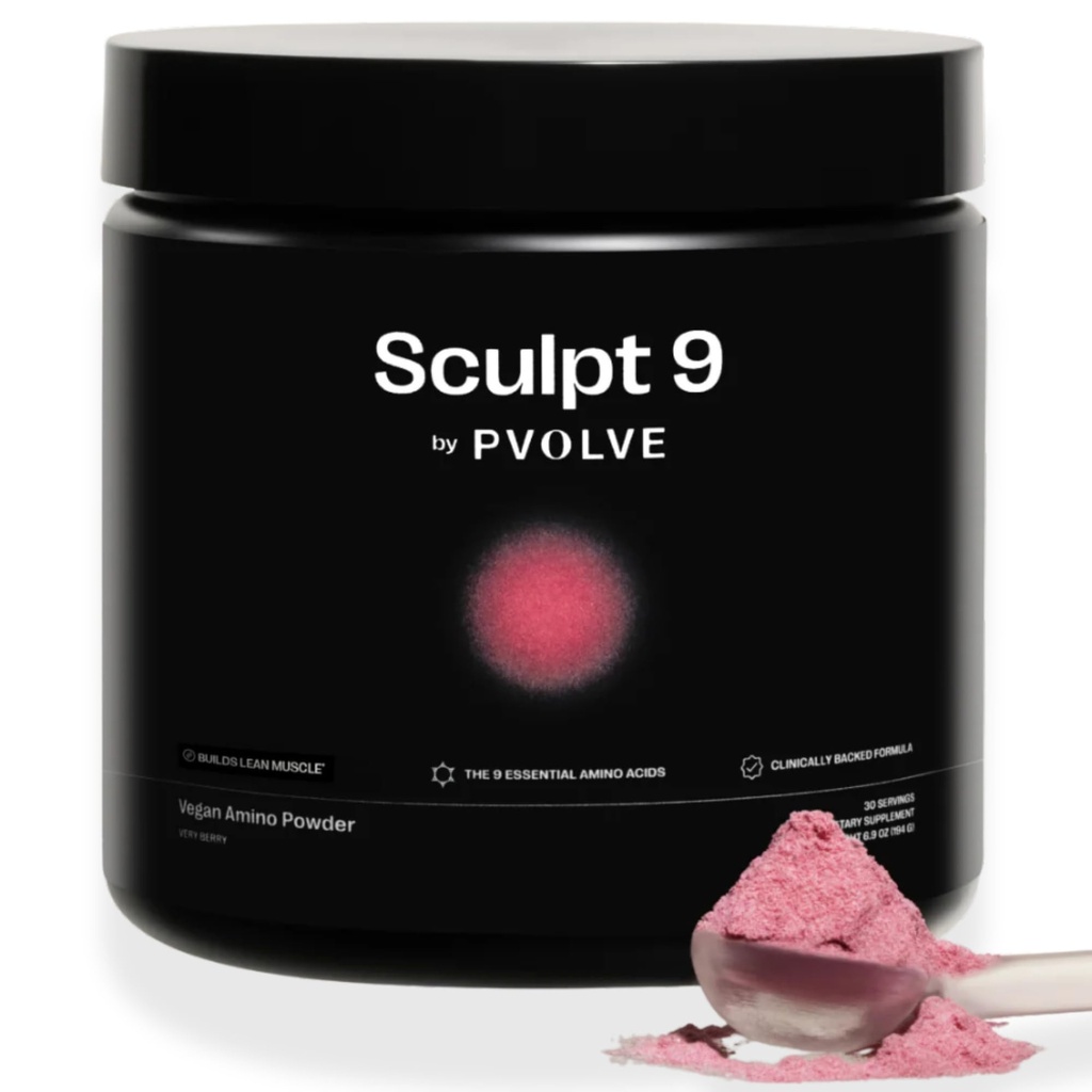 PVOLVE Sculpt 9 EAA & BCAA אבקת עבור נשים | מאוד ברי פלאמור | Essential Amino Acids תוספת עבור שריר Lean, התאוששות וחוזק