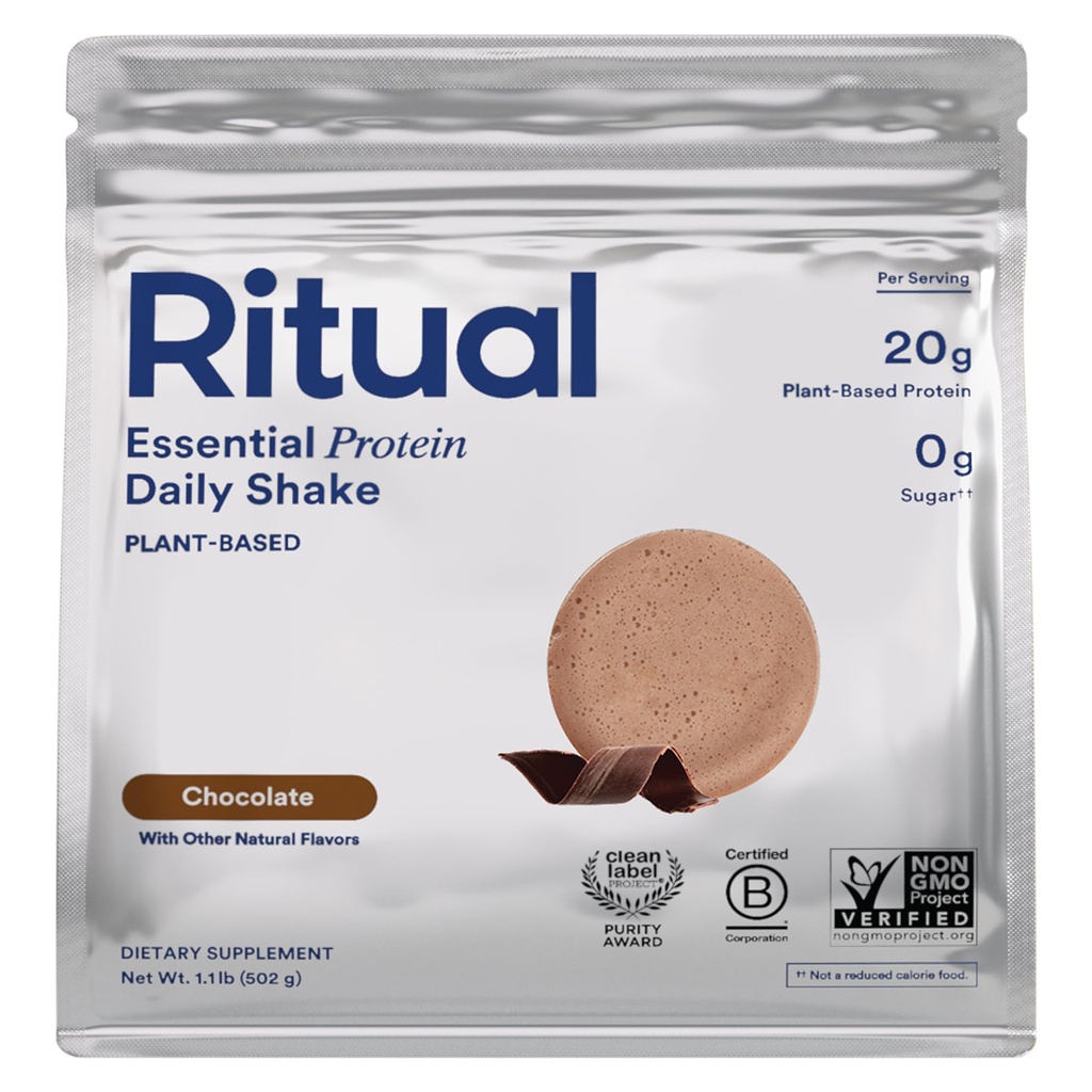 אבקת חלבון Ritual Vegan - 20g Pea חלבון עם BCAA מלא Amino Acid פרופיל - תומך שריר Lean * - חלבון מבוסס צמחי - נבדק עבור מתכת כבדה - סוכר חינם ** - non-GMO - שוקולד - 1 Lbs