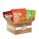 Twin Peaks Ingredients Low Carb, Keto Friendly חלבון Puffs (Variety Pack, 2.1 Ounce), 2 משרתות, 3 Pack (60g, 42g חלבון, 4g Carbs)