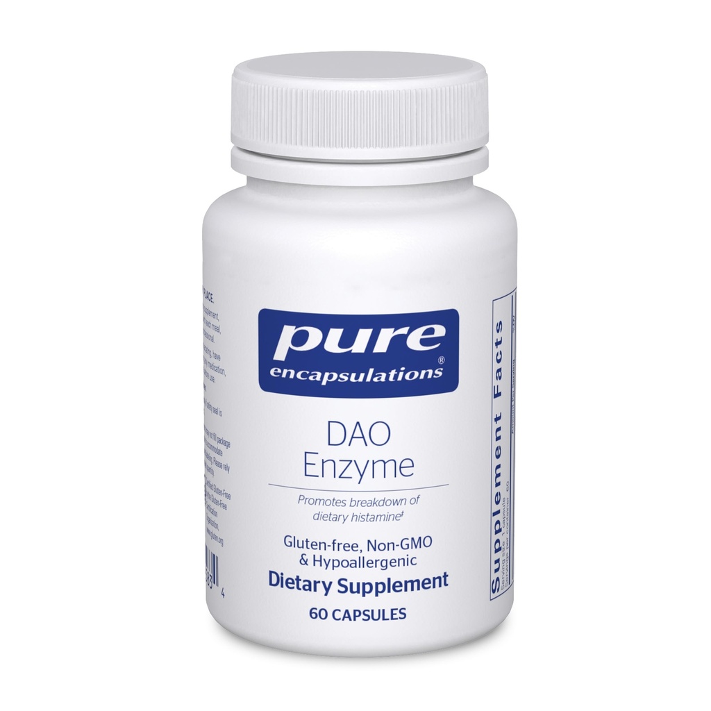 Pure Encapsulations DAO Enzyme - Histamine Breakdown Digest תמיכה תוסף * - Ease Digestive Discomfort & Skin Sרגישות * בריאות תוספת חינם Allergen - 60 קפסולות