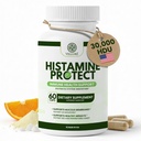 DAO Enzyme תוסף Histamine Blocker, 30,000 HDU Diamine Oxidase עבור Histamine Intolerance & Fermented Foods, Gut & Digest תמיכה עם Quercetin, Magnesium & ויטמין C, 60 קפסולות