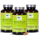 New Nordic Active Liver Gummies, Milk Thistle, Artichoke & Turmeric תוסף, Natural Peach & מנגו Flavor, Sugar Free & Vegan, 60 Count (Pack of 3)