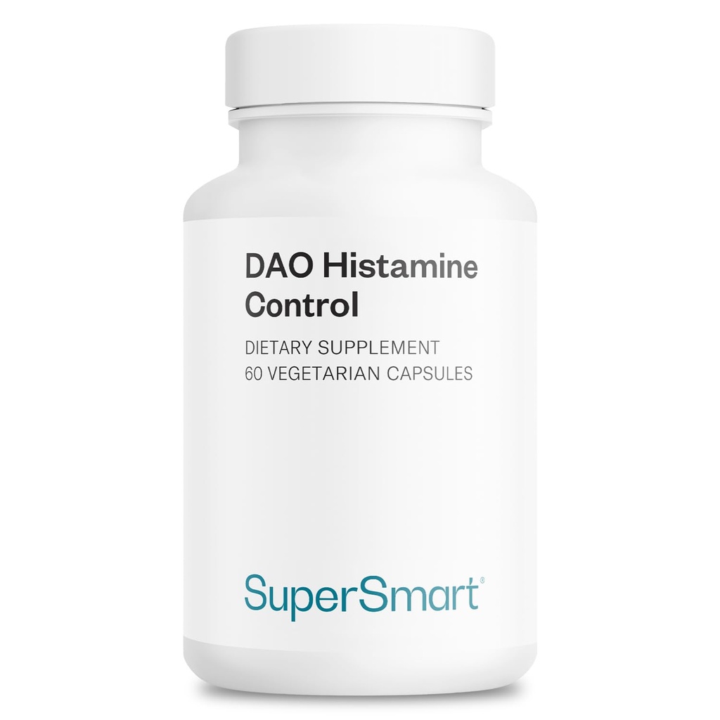 SuperSmart DAO Histamine Control (High Potency) - Micro-Encapsulated Pea Sprouts DAO Enzyme - משופרת עם Quercetin & ויטמין C - Diamine Oxidase תוסף