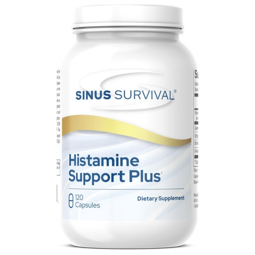 Histamine תומך פלוס - Natural Histamine Blocker & Allergy הקלה תוסף - תומך Sinus Health, Immune Balance & Non-Drowsy Histamine תקנה - (120)