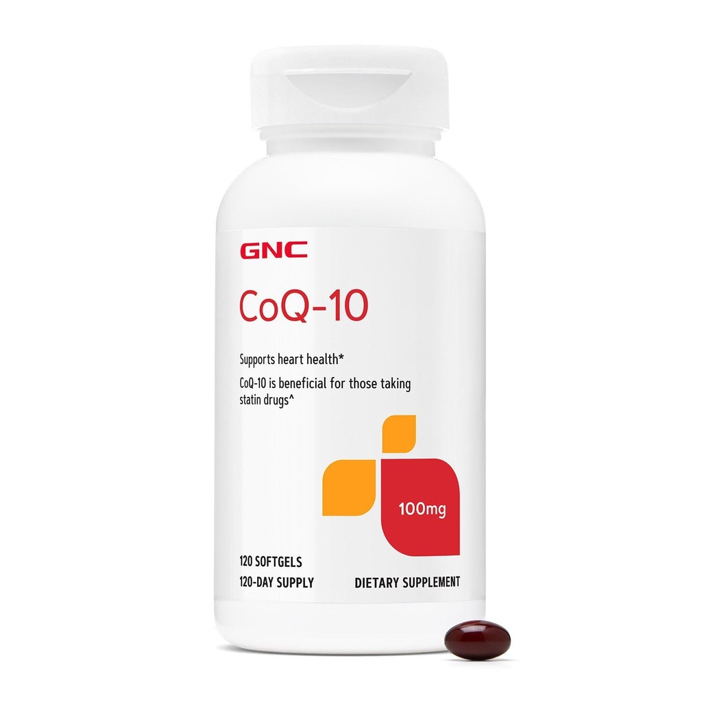 GNC CoQ-10 100 מ"ג - Heart Health & cell Energy Support Dietary Supplement - Antioxidant for Healthy Cardiovascular System - Easy to Swallow Softgels - Gluten-Free - 120 Count (120 משרתים)