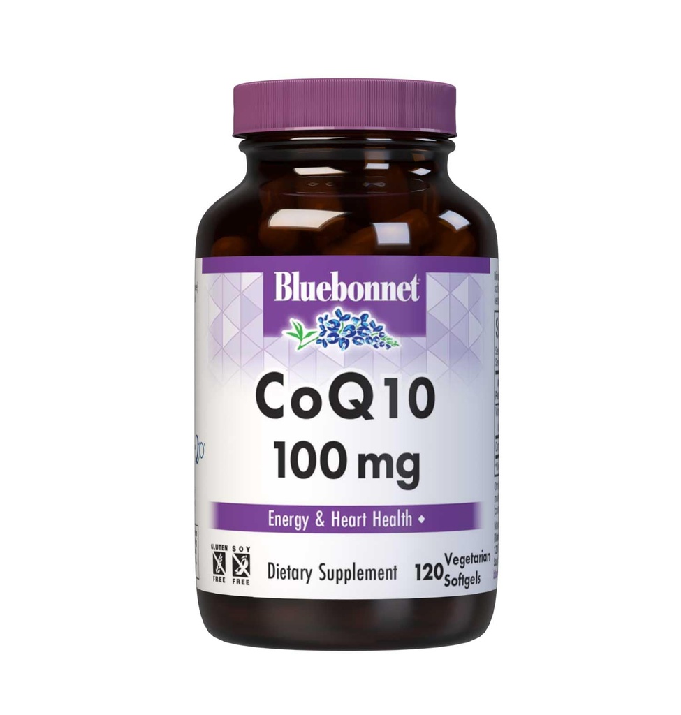 Bluebonnet Nutrition CoQ10 100 מ"ג, ייצור אנרגיה*, בריאות הלב *, Non-GMO, Gluten-Free, Soy-Free, Vegetarian Friendly, 120 Softgels Vegetarian, 120 משרתים