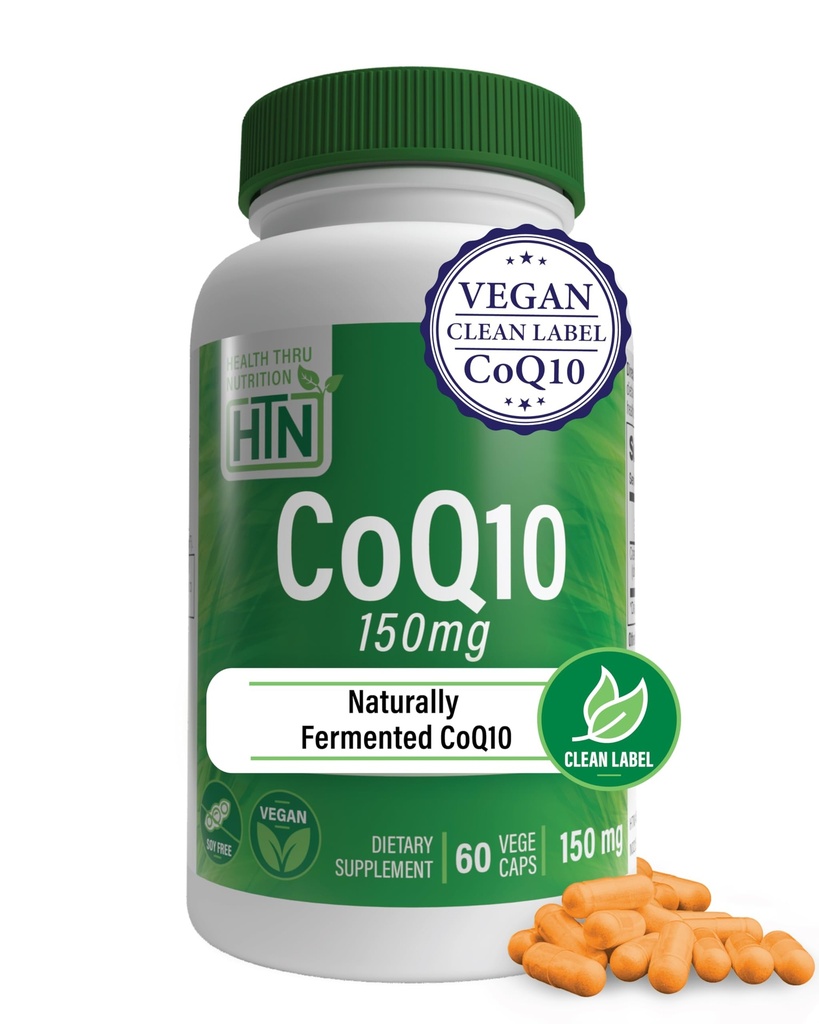 בריאות Thru Nutrition CoQ-10 150 מ"ג - 60 קפסולות | Ubiquinone Coenzyme Q10 | תמיכה באנרגיה סלולרית ואנטיoxidant Protection