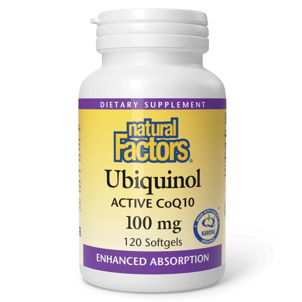 גורמים טבעיים Ubiquinol 100 מ"ג - תמיכה בריאות הלב וטבעיות - תוספת תמיכה אנטיקסידנטית עם Absorption העליון - תמיכה באנרגיה עם שמן Flaxseed - 120 Softgels (120 משרתים)