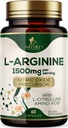 L-Arginine Extra Strength Supplement with L-Citrulline - Muscle Supporting Natural Nitric Oxide Precursor Booster - Heart Health Support - Amino Acid Energy Blend for Men, USA Bottled - 60 Capsules