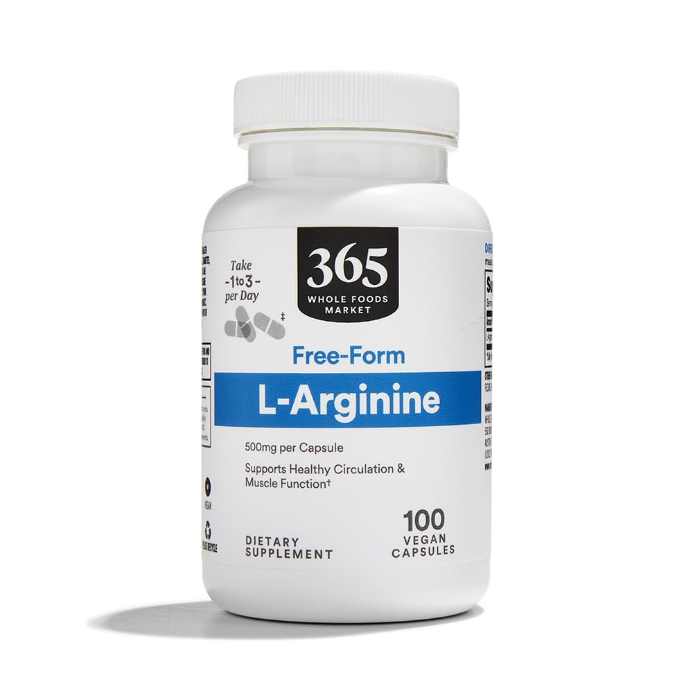 365 על ידי Whole Foods Market, L Arginine 500Mg 100 Veggie Caps