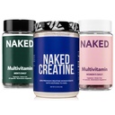 NAKED Creatine + Men's & Women's Multivitamin Bundle - Pure 1000g Creatine אבקת עם Daily Multis for Strength, Gut & Immune Health