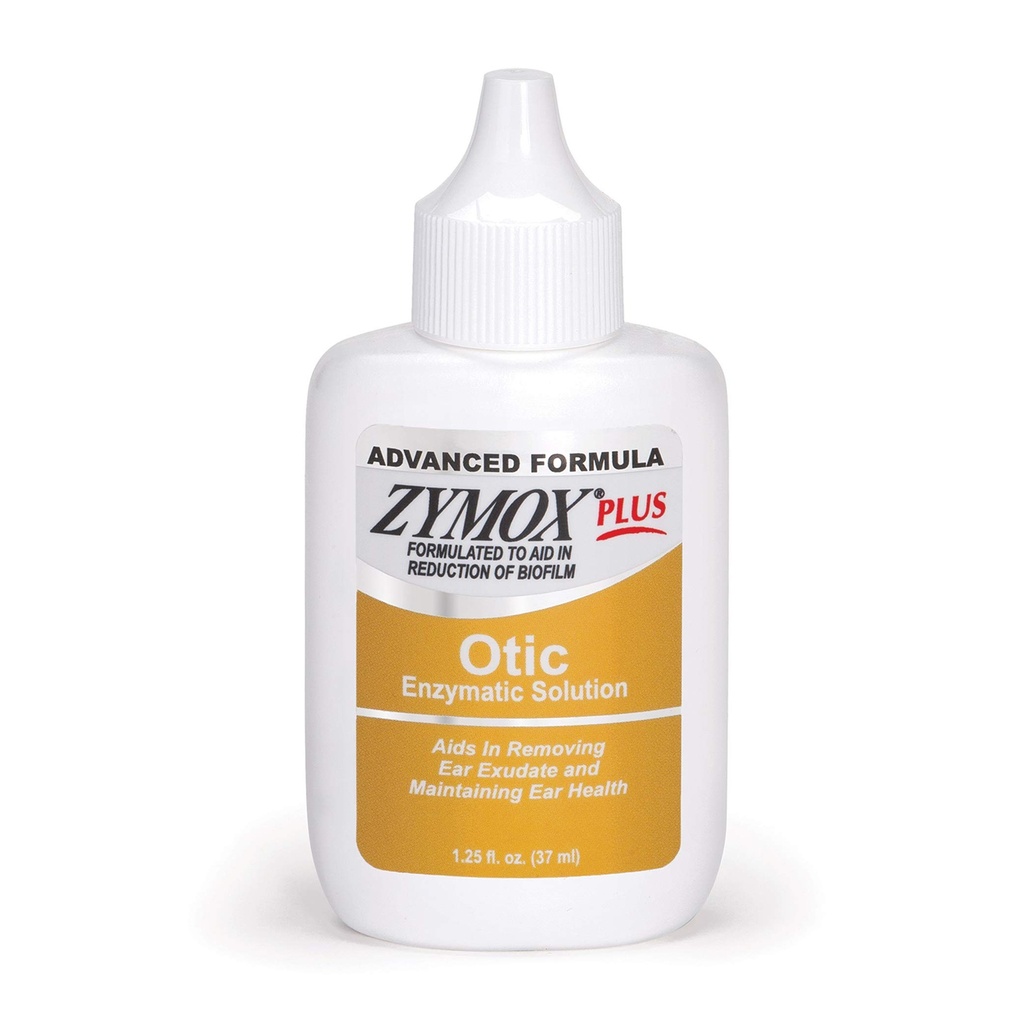 Zymox Advanced Formula Otic Plus Enzymatic אוזניים פתרון לכלבים וחתולים ללא הידרוקורטיזון, 1.25oz
