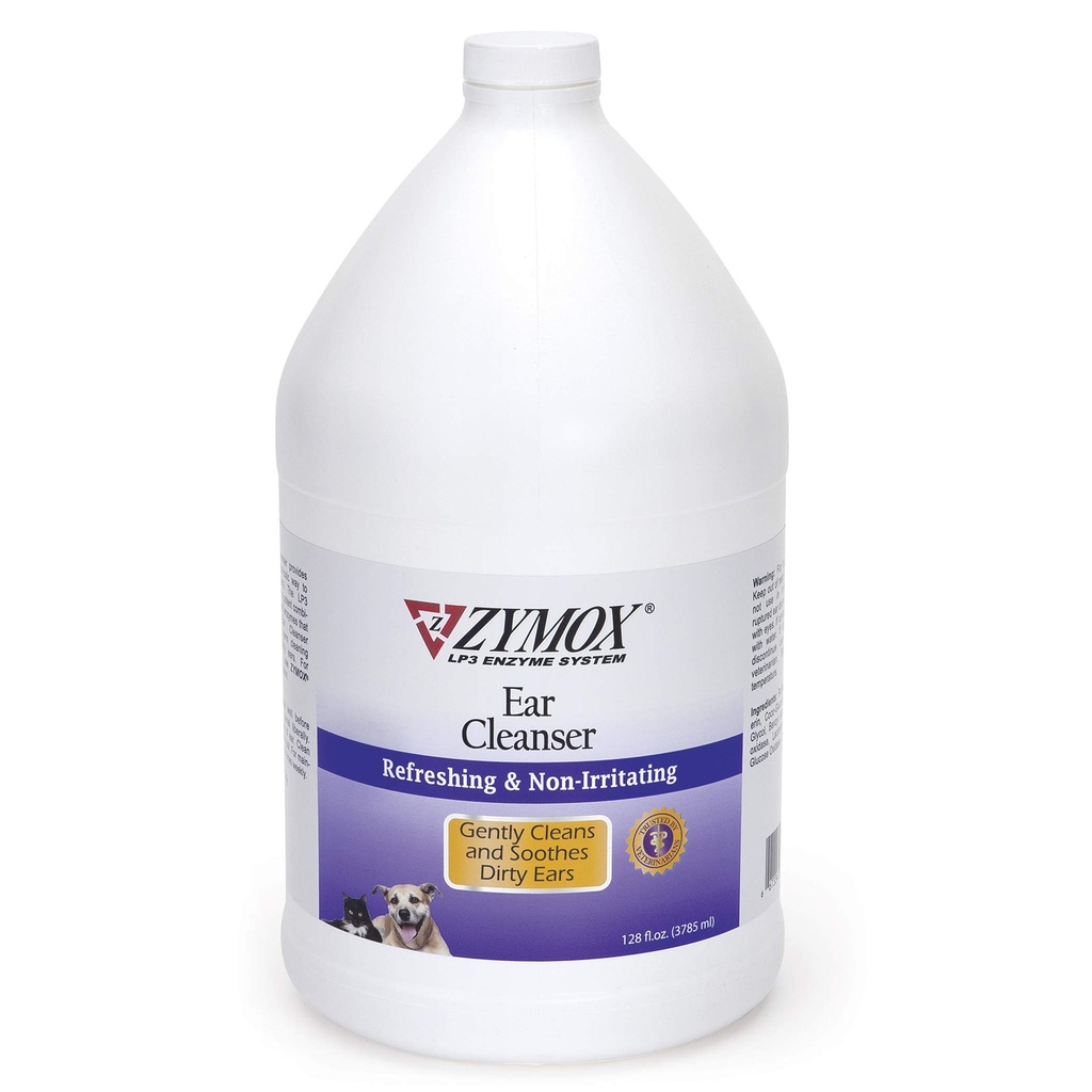 Zymoxאוזן פתרון נקי לכלבים וחתולים, 1 גאלון