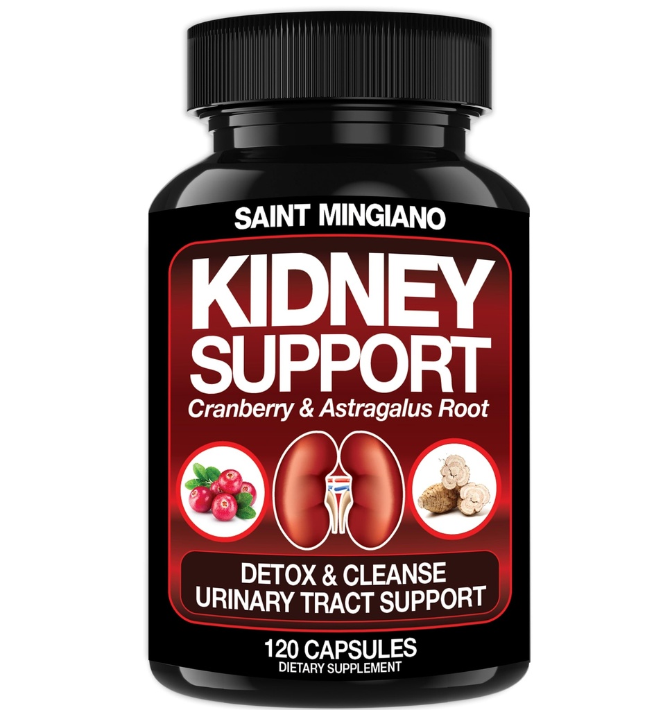 Kidney תומך ניקוי Detox & תיקון -120 קפסולות - Cranberry & Astragalus Root Pills for Women and Men - High Power Liver Cleanse Detox תומך Urinary Tract & Bladder Health