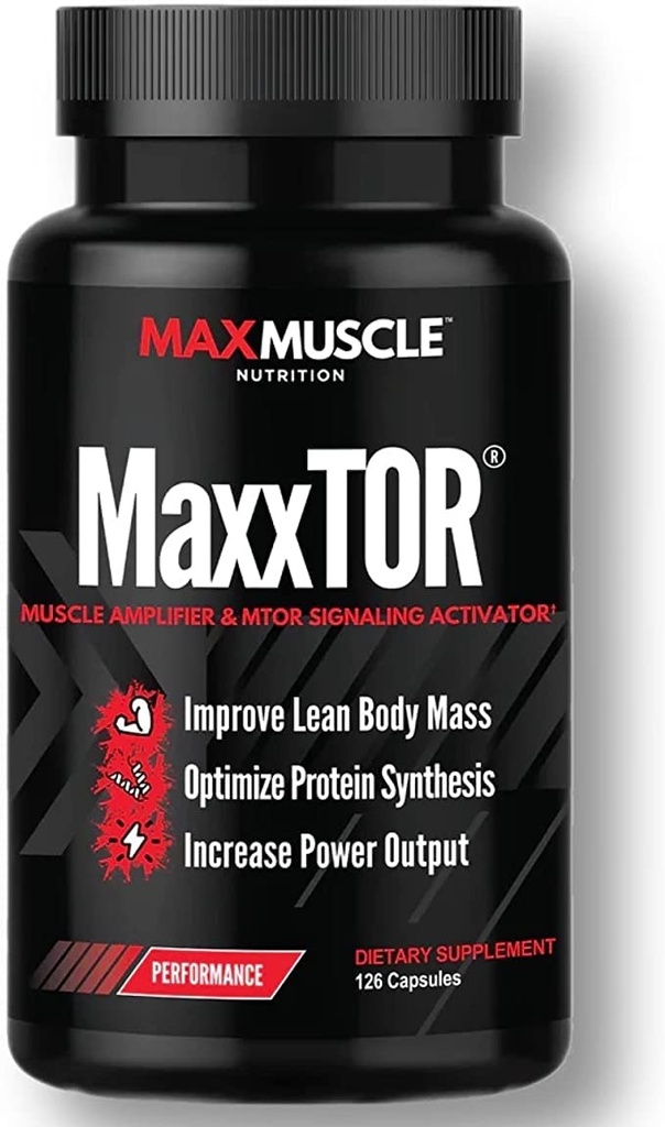 MaxxTOR® Muscle Amplifier | Phosphatidic Acid | Vitamin E | L-Leucine | Gain Lean Body Mass | Optimize Protein Synthesis | Increase Power Output | 126 Capsules