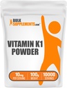 BulkSupplements.com ויטמין K1 - תוסף ויטמין K1 לתמיכה בשומן ובבריאות הלב - Gluten Free, 10 מ"ג למשרת, 100g (3.5 oz) (Pack of 1)