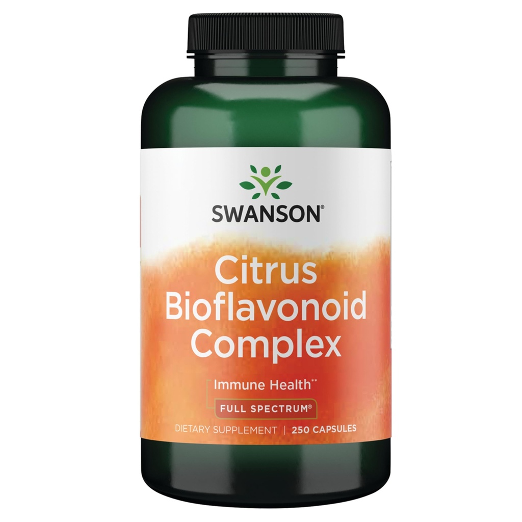 Swanson Full Spectrum Citrus Bioflavonoid Complex - מסייע לויטמין C Absorption ומקדם בריאות Immune - סטנדרטי ל 50% bitter Orange Bioflavonoids - (250 קפסולות) 1 Pack