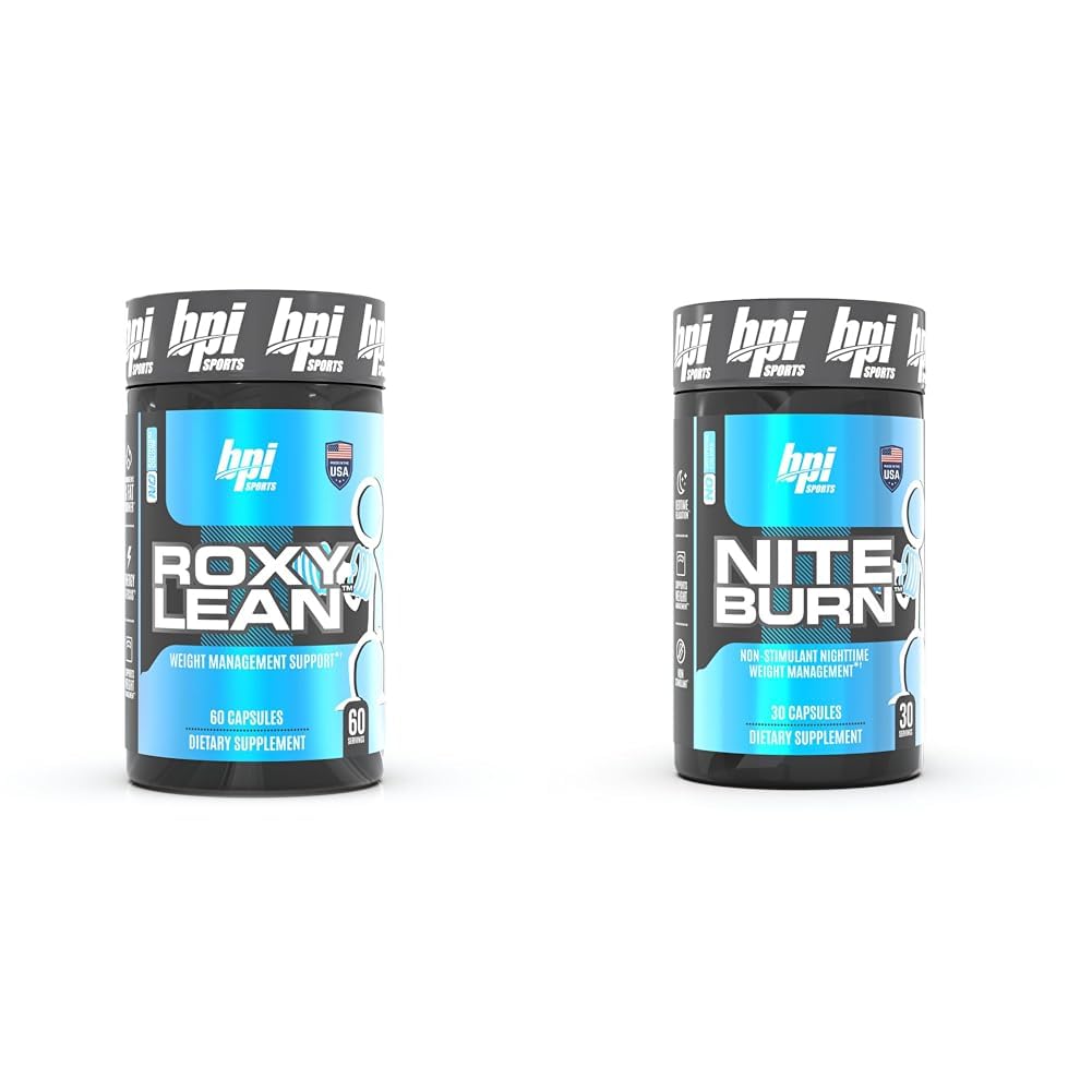 BPI Sports רוקסלאאן שומן שורר Nite Burn Nighttime Fat Burner & Sleep Support, 60Count & 30 משרתים