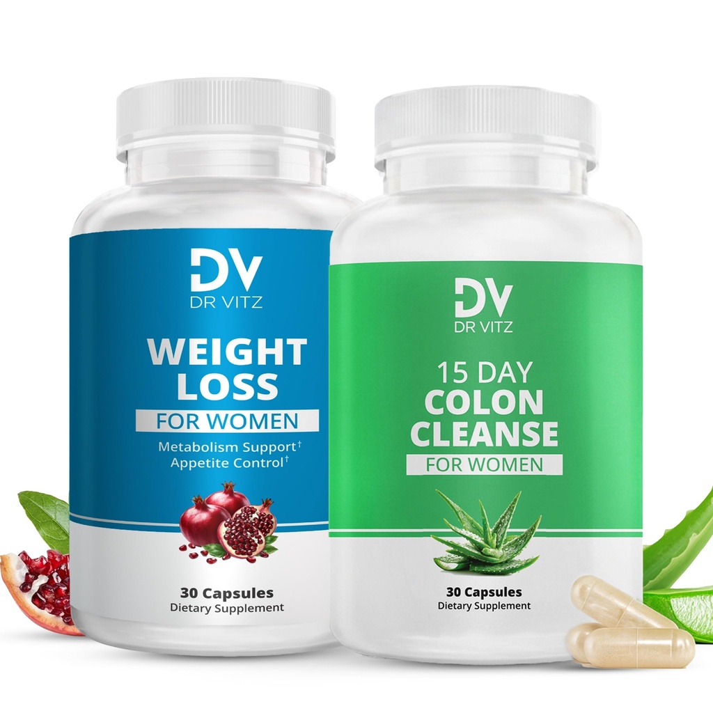 Women's Weight Management Duo - 15 יום Detox & Weight Loss Support - 2Step System to ניקוי, איפוס ותחזוקה