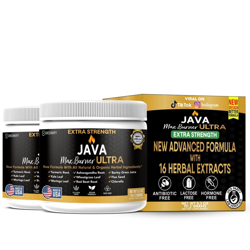 Java Max Burner Ultra Extra Power, Natural & Organic Herbal Ingredients, 5.3 oz (2)