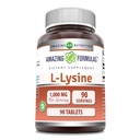 פורמולה מדהימה L-Lysine 1000 מ"ג Amino Acid Tablet תוספת | Non-GMO | Gluten Free | Made in USA (90 Count)