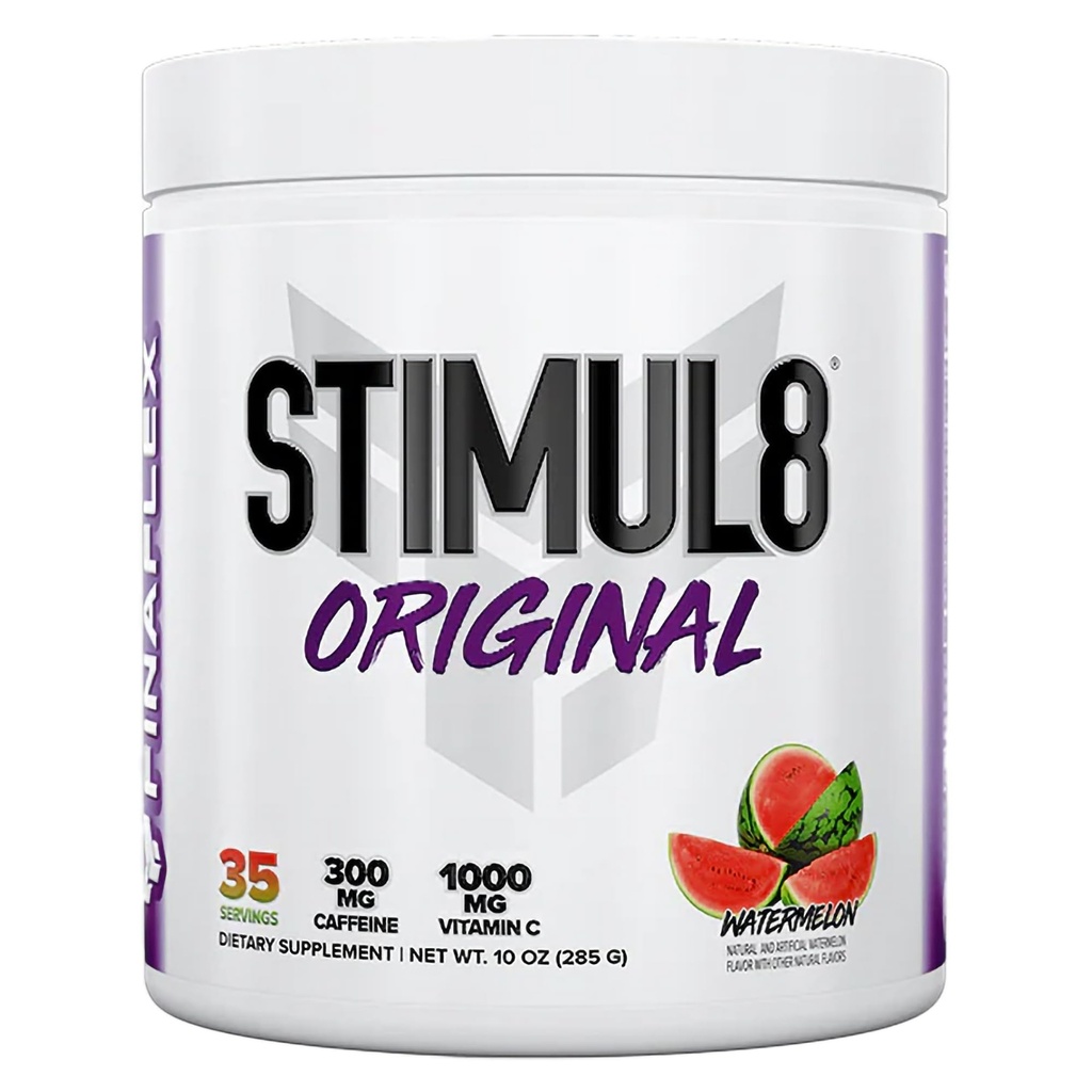 FINAFLEX STIMUL8 Original Pre-Workout, Watermelon - אנרגיה, כוח וסוף עבור גברים ונשים - עם קפאין, Beta-Alanine & ויטמין C - 35 משרתים
