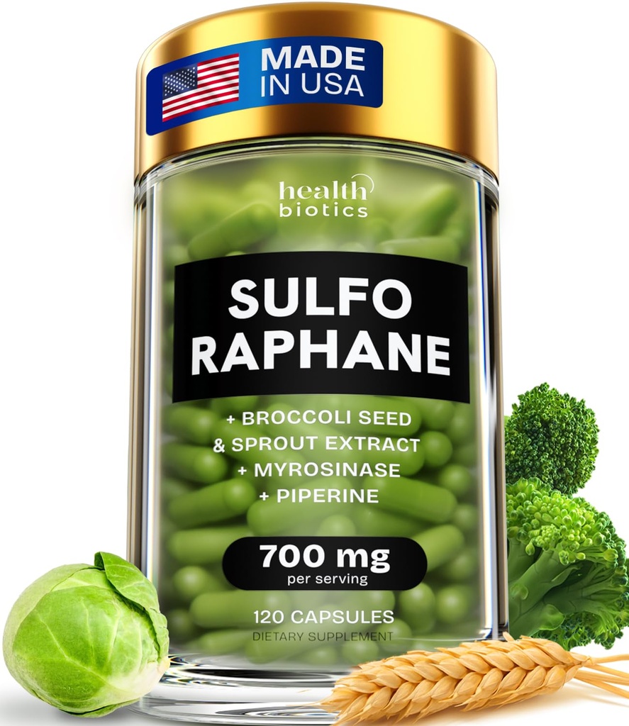תוסף Sulforaphane Organic Broccoli Sprouts | Stabilized Sulforaphane from Broccoli Florets & Seeds