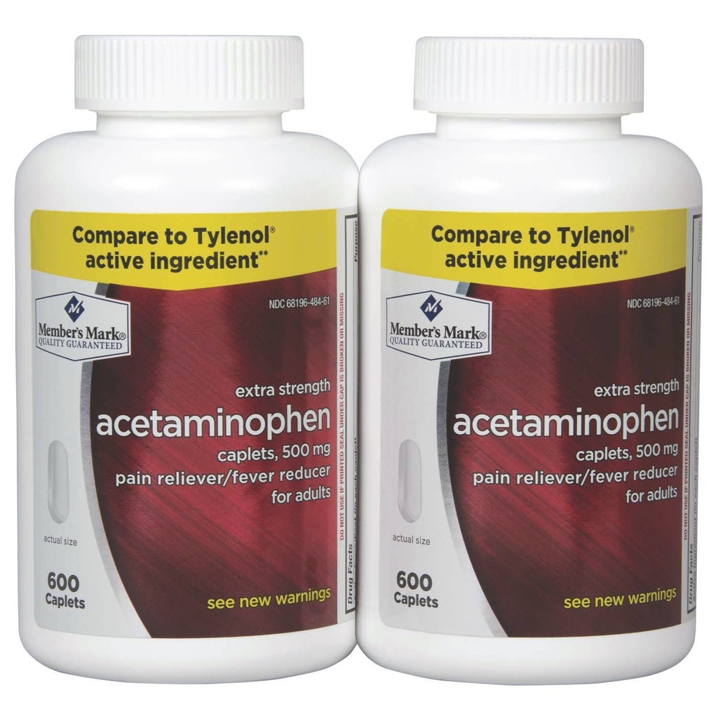מארק Acetaminophen, 1200 Caplets, Pain Reliever, 500 מ"ג