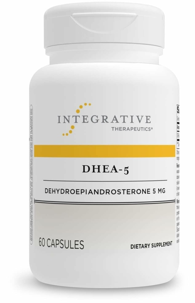 Integrative Therapeutics DHEA-5 - Daily Health Supplement for Healthy Aging * - תוסף אנדוקריני * - טבעוני, ללא חלב וגלוטן חינם - 60 קפסולות (60 משרתים)