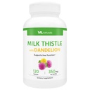 ML Naturals Milk Thistle & Dandelion - 250 מ"ג חלב, 100 מ"ג Dandelion Root