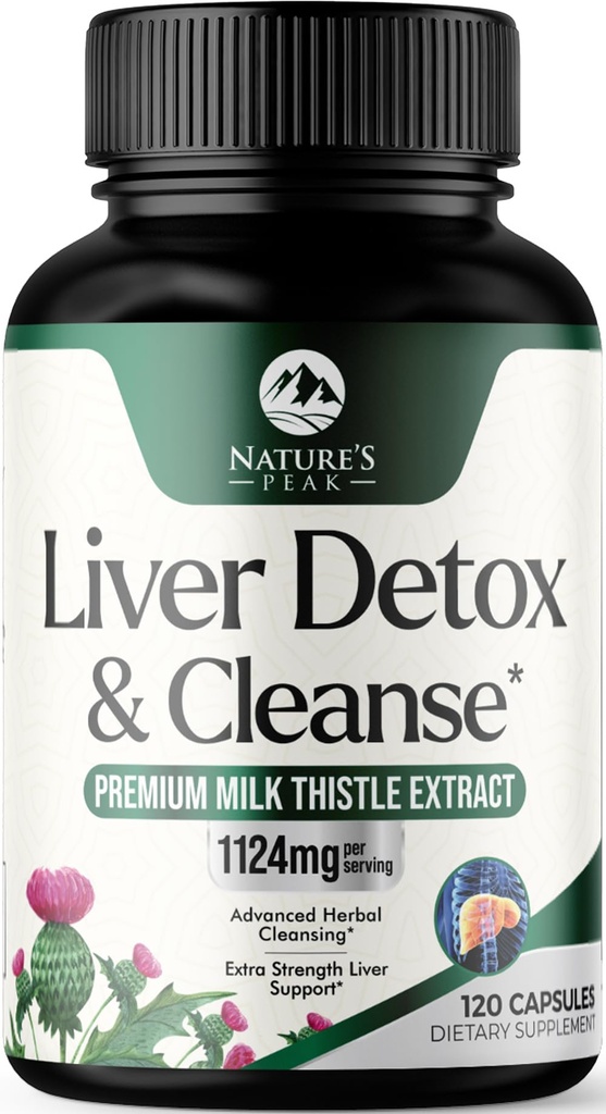 Liverנקה Detox & תיקון - חלב תוספת תוספת עבור Digest & Immune בריאות - ג'ינג'ר Root, Choline & Dandelion Root - Herbal Liver תמיכה עם Silymarin, Beetroot & Artichoke - 120 קפסולות