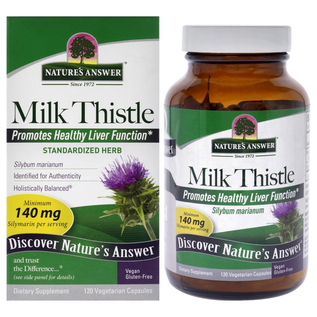 The Nature's answer Milk Thistle Seed Vegetarian כמוסות, 120-Count