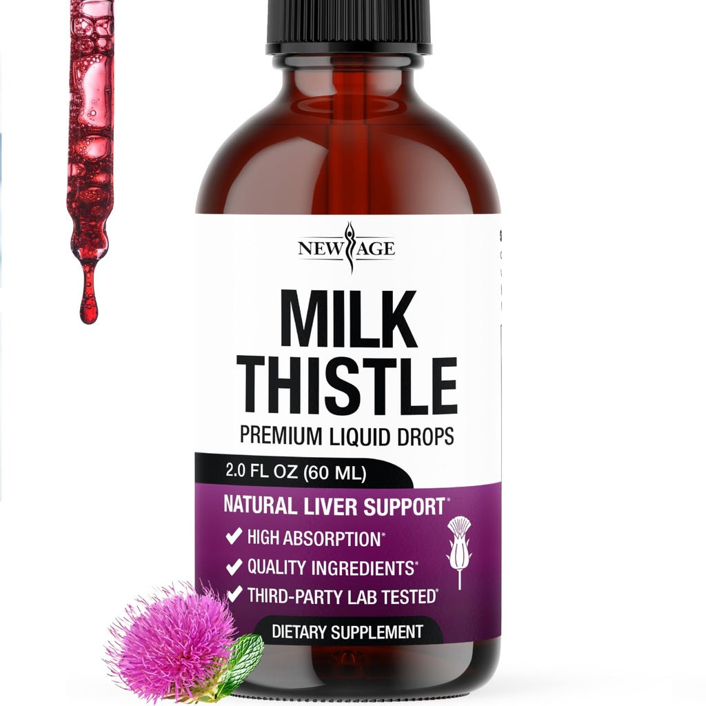 Milk Thistle Liquid Drops - All Natural Milk Thistle Extract with Silymarin - High Absorption - Non-GMO, Gluten-Free - 2 oz