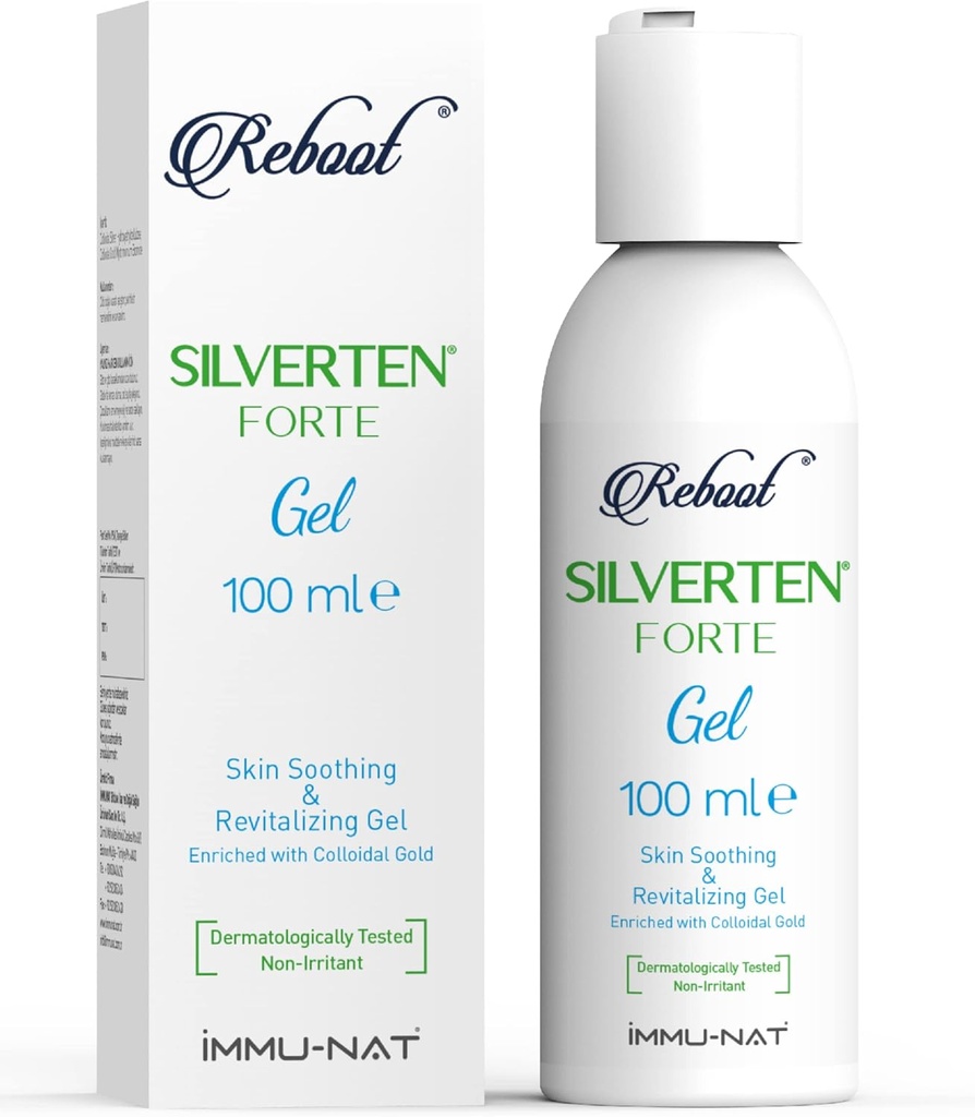 Reboot Silverten Forte - Antimicrobial Silver Wound Care Gel - 3.4oz - מהיר עזרה ראשונה עבור Burns, גירוד & Scars - Cooling, Soothing & Revitalizing - בטוח לילדים ולחיות