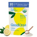 GoODONYA Organic hydrolyte Drink Mix, אבקת הידרה אורגנית מוסמכת, non-GMO, Biochecked Glyphosate חינם, סוכר נמוך, Lemonade Flavor, No Artificial Flavors, 20 משרתים
