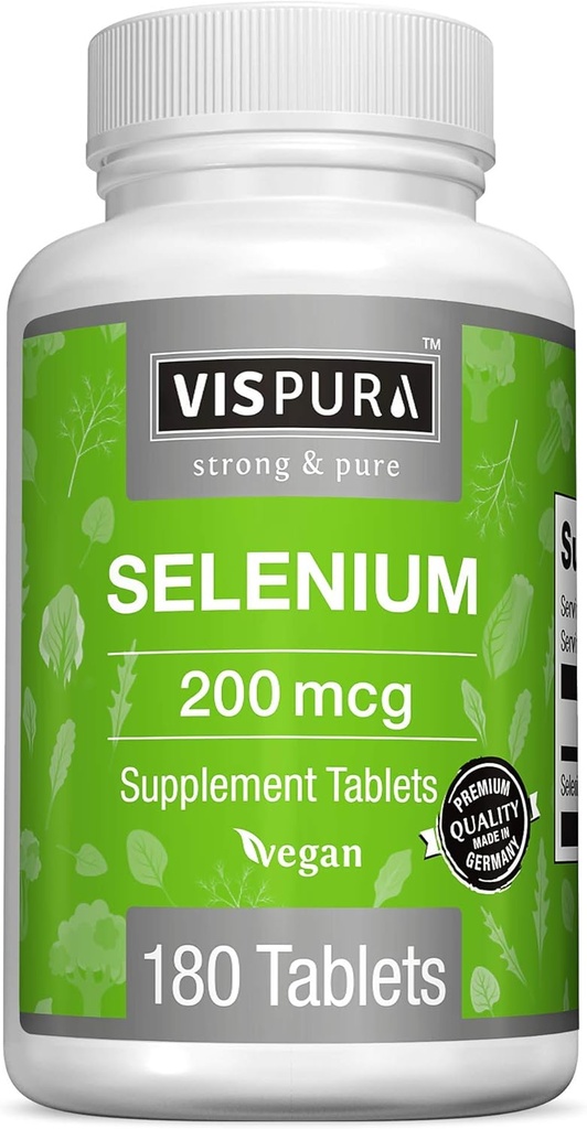 Selenium 200 mcg תוסף, 180 טבליות טבעוניות עבור מערכת החיסון, Thyroid, Prostate ובריאות הלב *, אורגני, טבעי וגלוטן חינם Trace מינרלים ללא תוספות