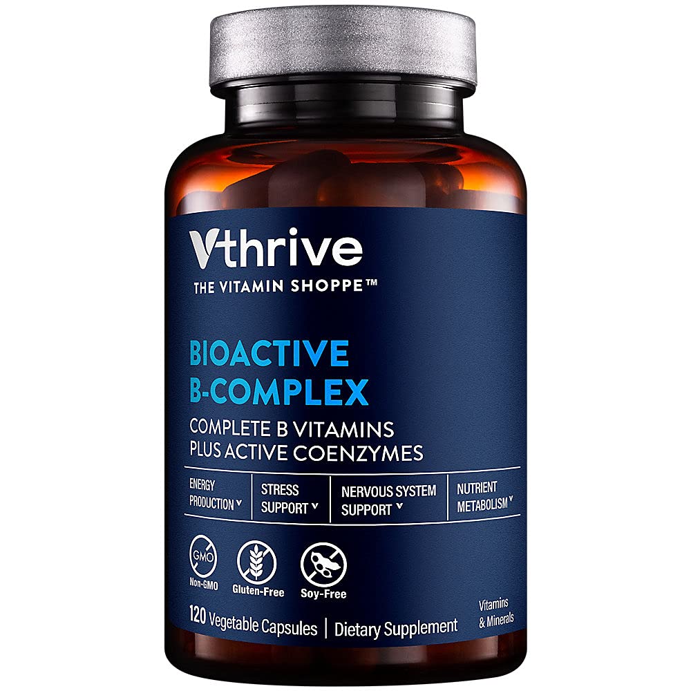 Vthrive Bioactive B-Complex - ויטמין B + Active Coenzymes עבור ייצור אנרגיה (120 קפסולות ירקות)