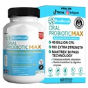 BestBreath Oral Probiotic MAX - 40 מיליארד CFU - תמיכה בשיניים, חניכיים, אוזניים, Nose, גרון ובריאות העיכול - 60 קפסולות (1)